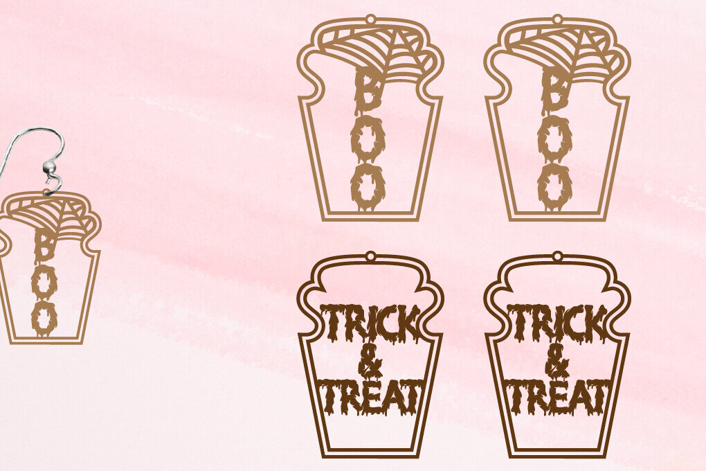 Σετ των 3 Intra απο ξύλο plywood  Χρώμα wenge 3mm-4mm πάχος - Σκουλαρίκια απόκριες | Αποκριάτικα κοσμήματα Δίασταση 3x3 cm INTRAFABR-26593064