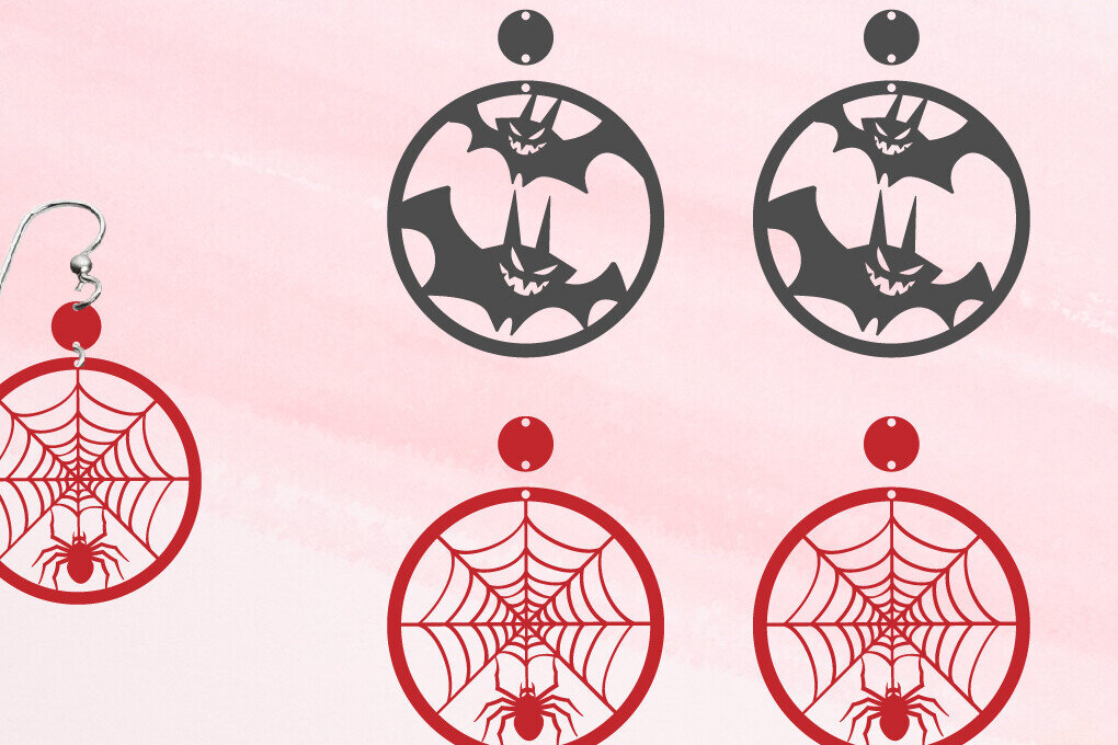 Σετ των 3 Intra απο ξύλο plywood  Χρώμα wenge 3mm-4mm πάχος - Σκουλαρίκια απόκριες | Αποκριάτικα κοσμήματα Δίασταση 3x3 cm INTRAFABR-26592830