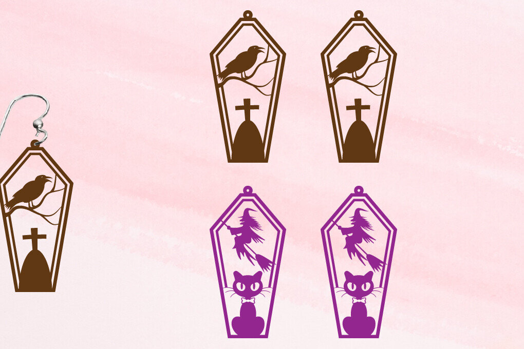 Σετ των 3 Intra απο ξύλο plywood  Χρώμα wenge 3mm-4mm πάχος - Σκουλαρίκια απόκριες | Μπρελόκ αποκριών Δίασταση 3x3 cm INTRAFABR-26592378