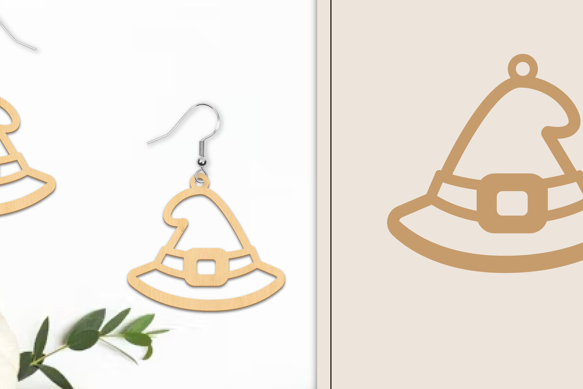 Σετ των 3 Intra απο ξύλο plywood  Χρώμα wenge 3mm-4mm πάχος - Αποκριάτικα σκουλαρίκια με λέιζερ Δίασταση 3x3 cm INTRAFABR-112271486