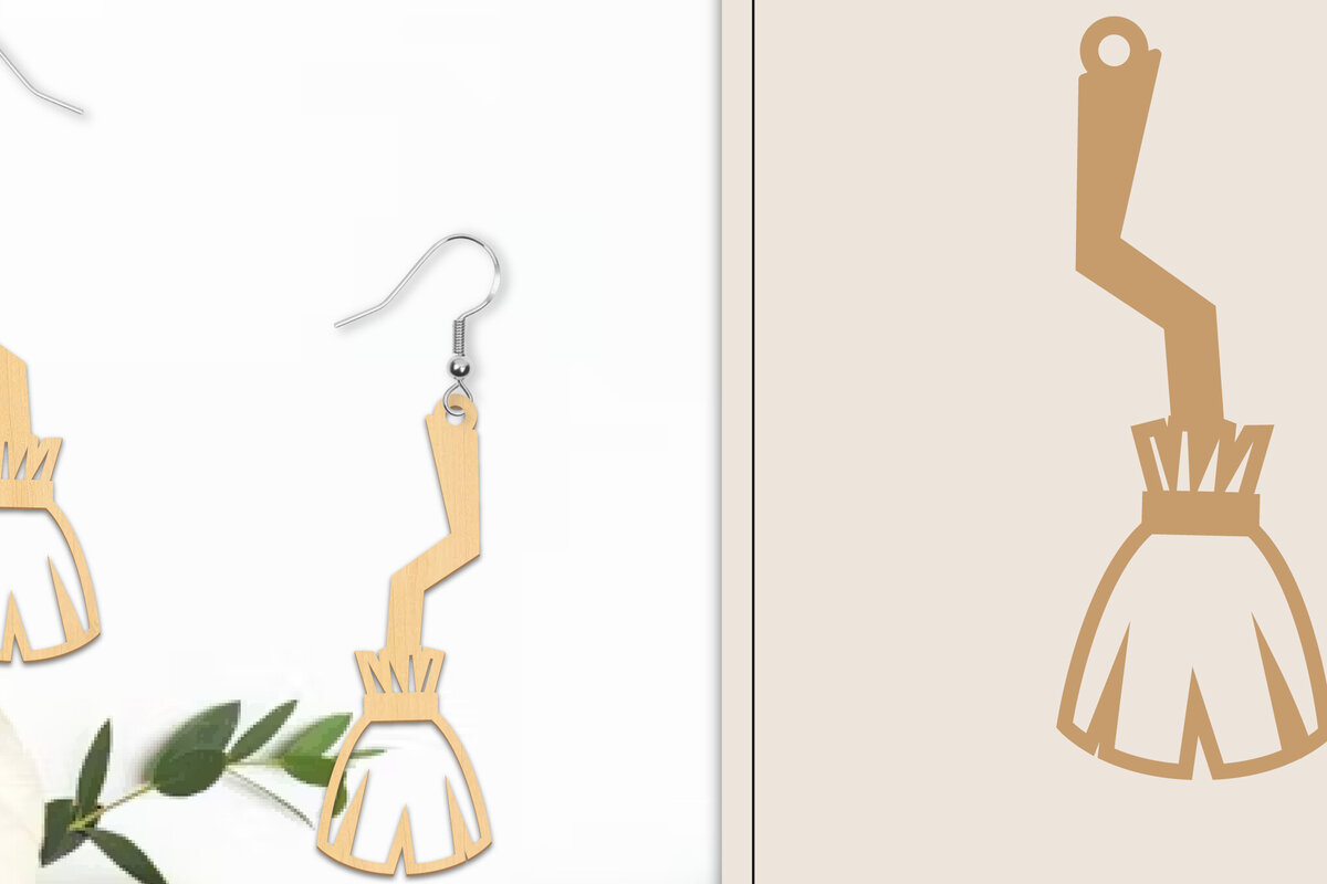 Σετ των 3 Intra απο ξύλο plywood  Χρώμα wenge 3mm-4mm πάχος - Αποκριάτικα σκουλαρίκια με λέιζερ Δίασταση 3x3 cm INTRAFABR-75310572