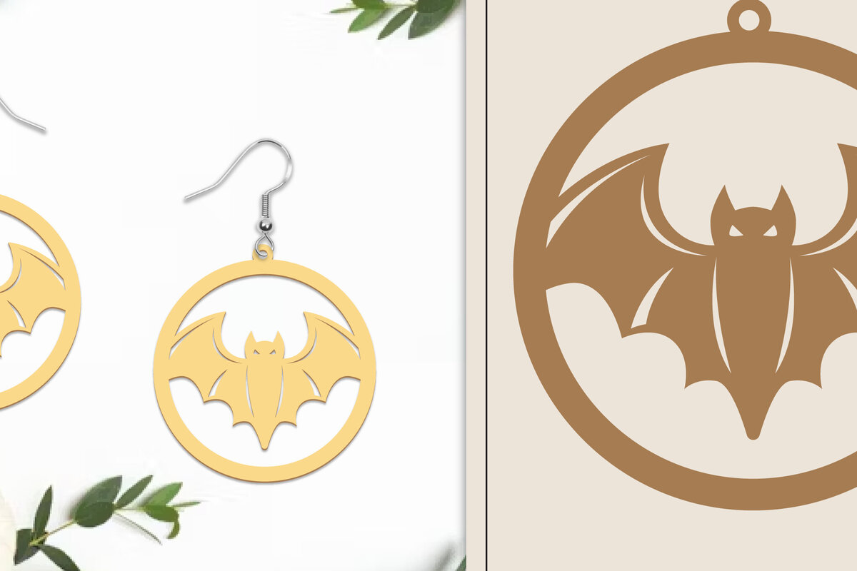 Σετ των 3 Intra απο ξύλο plywood  Χρώμα wenge 3mm-4mm πάχος - Αποκριάτικα σκουλαρίκια με λέιζερ Δίασταση 3x3 cm INTRAFABR-18614908