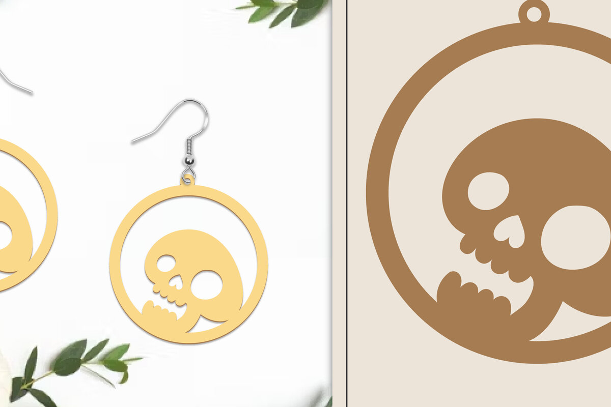 Σετ των 3 Intra απο ξύλο plywood  Χρώμα wenge 3mm-4mm πάχος - Αποκριάτικα σκουλαρίκια με λέιζερ Δίασταση 3x3 cm INTRAFABR-15393732