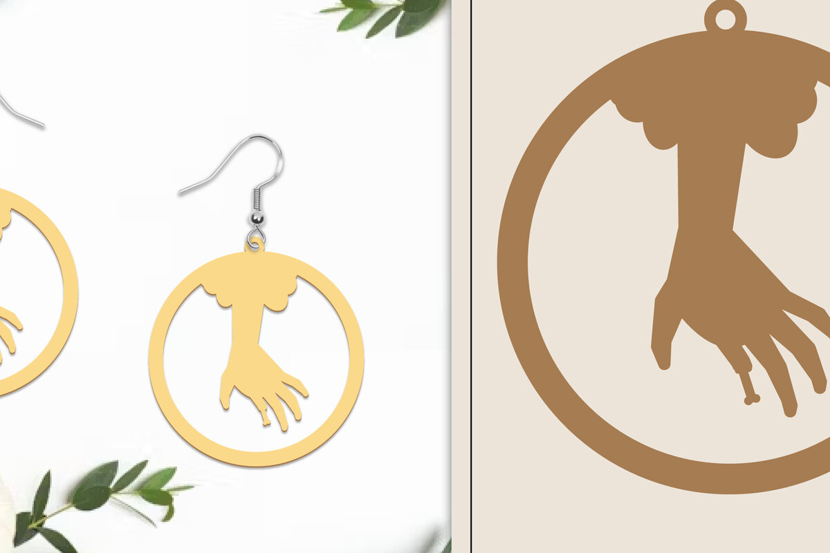 Σετ των 3 Intra απο ξύλο plywood  Χρώμα wenge 3mm-4mm πάχος - Αποκριάτικα σκουλαρίκια με λέιζερ Δίασταση 3x3 cm INTRAFABR-112228515