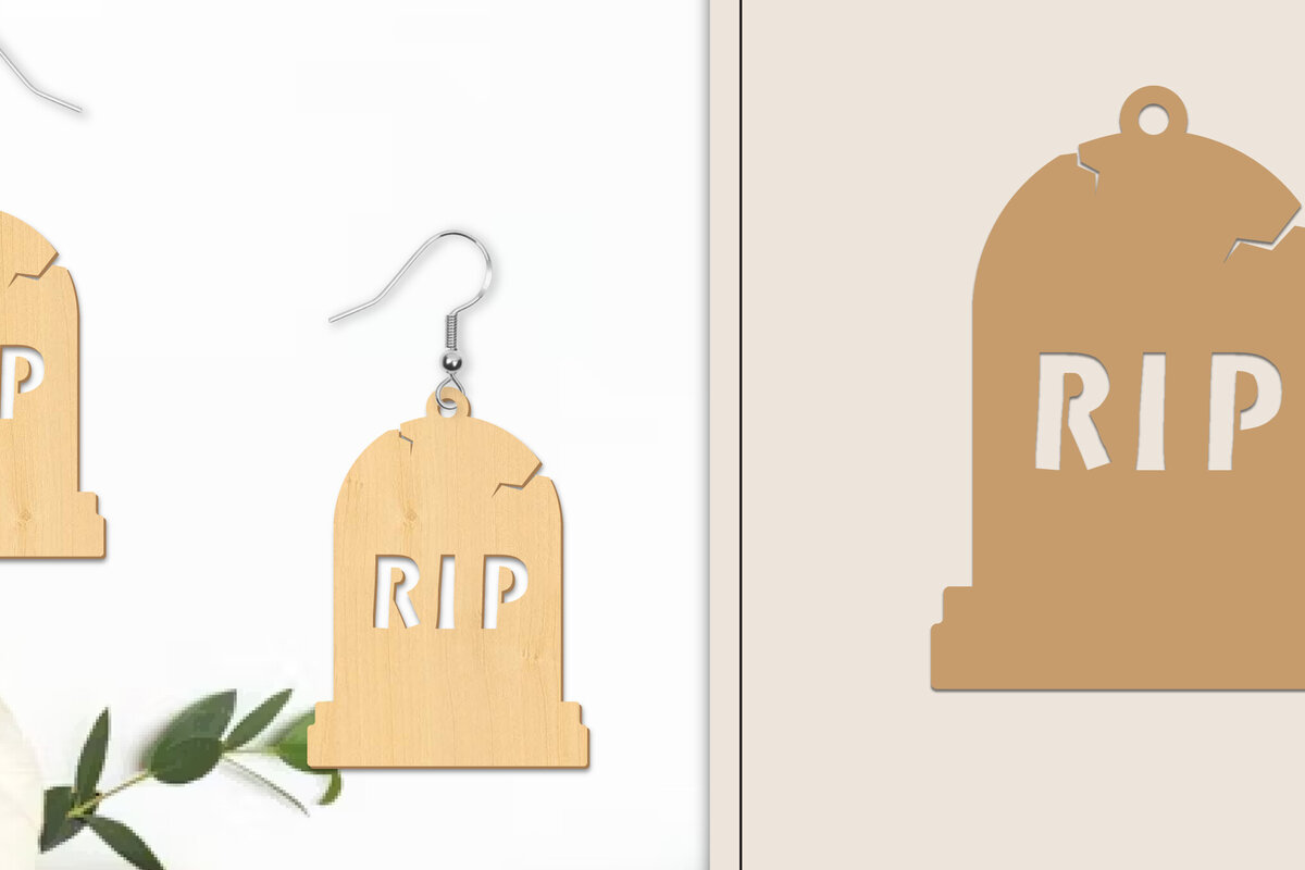 Σετ των 3 Intra απο ξύλο plywood  Χρώμα wenge 3mm-4mm πάχος - Αποκριάτικα σκουλαρίκια με λέιζερ Δίασταση 3x3 cm INTRAFABR-112228517