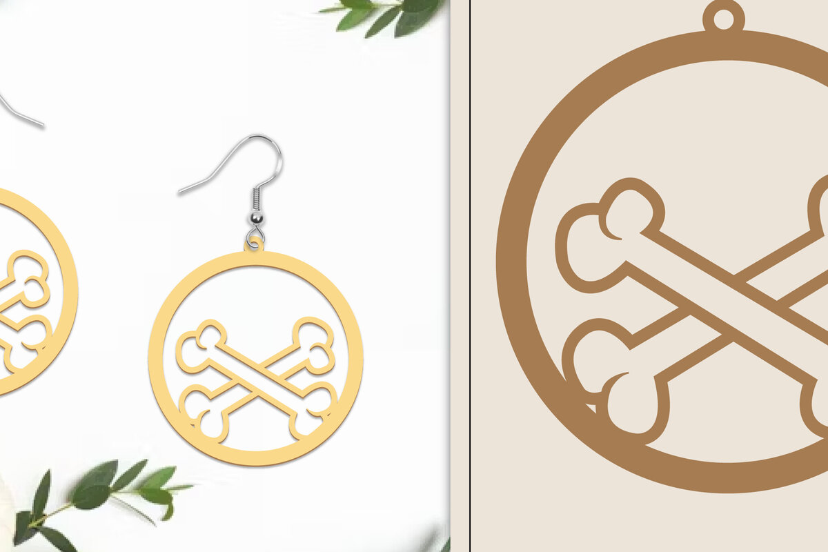 Σετ των 3 Intra απο ξύλο plywood  Χρώμα wenge 3mm-4mm πάχος - Αποκριάτικα σκουλαρίκια με λέιζερ Δίασταση 3x3 cm INTRAFABR-57676358