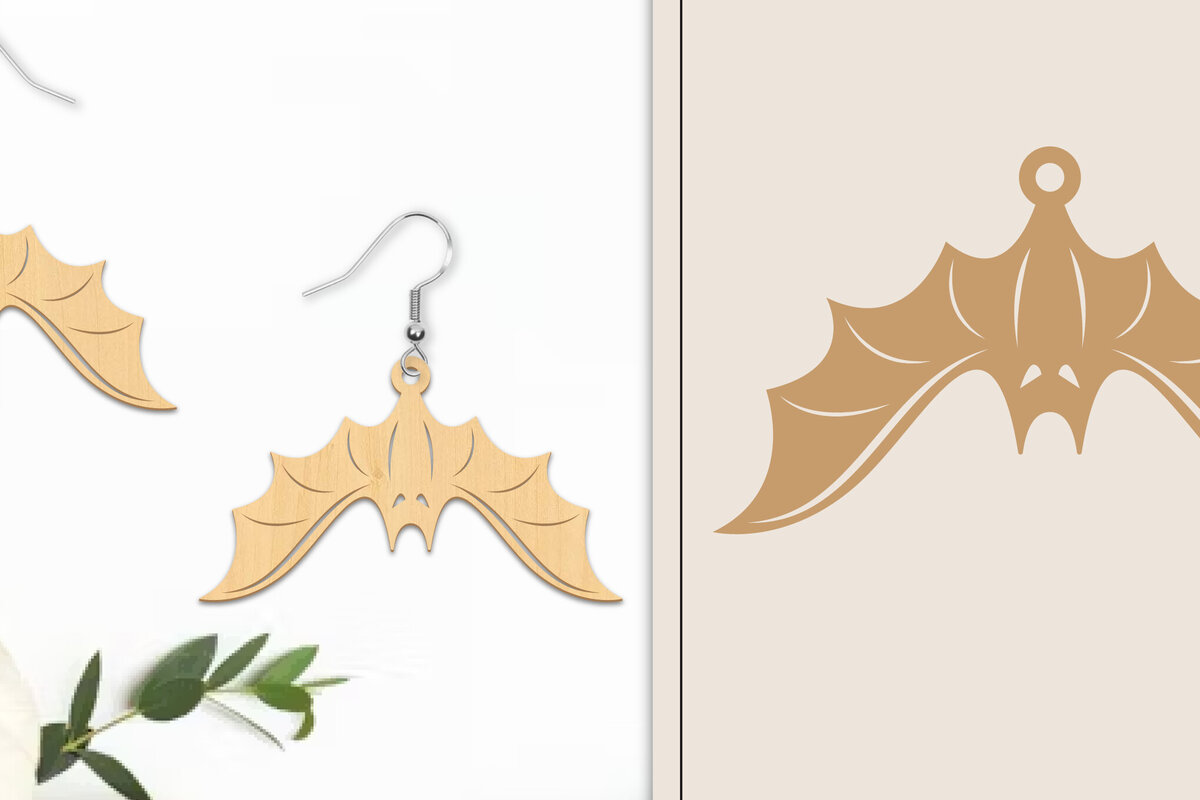 Σετ των 3 Intra απο ξύλο plywood  Χρώμα wenge 3mm-4mm πάχος - Αποκριάτικα σκουλαρίκια με λέιζερ Δίασταση 3x3 cm INTRAFABR-14943521