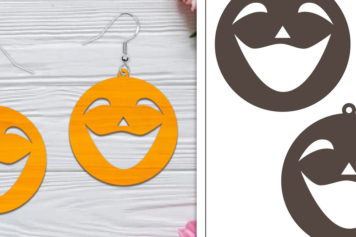 Σετ των 3 Intra απο ξύλο plywood  Χρώμα wenge 3mm-4mm πάχος - Αποκριάτικα σκουλαρίκια με λέιζερ Δίασταση 3x3 cm INTRAFABR-120661129