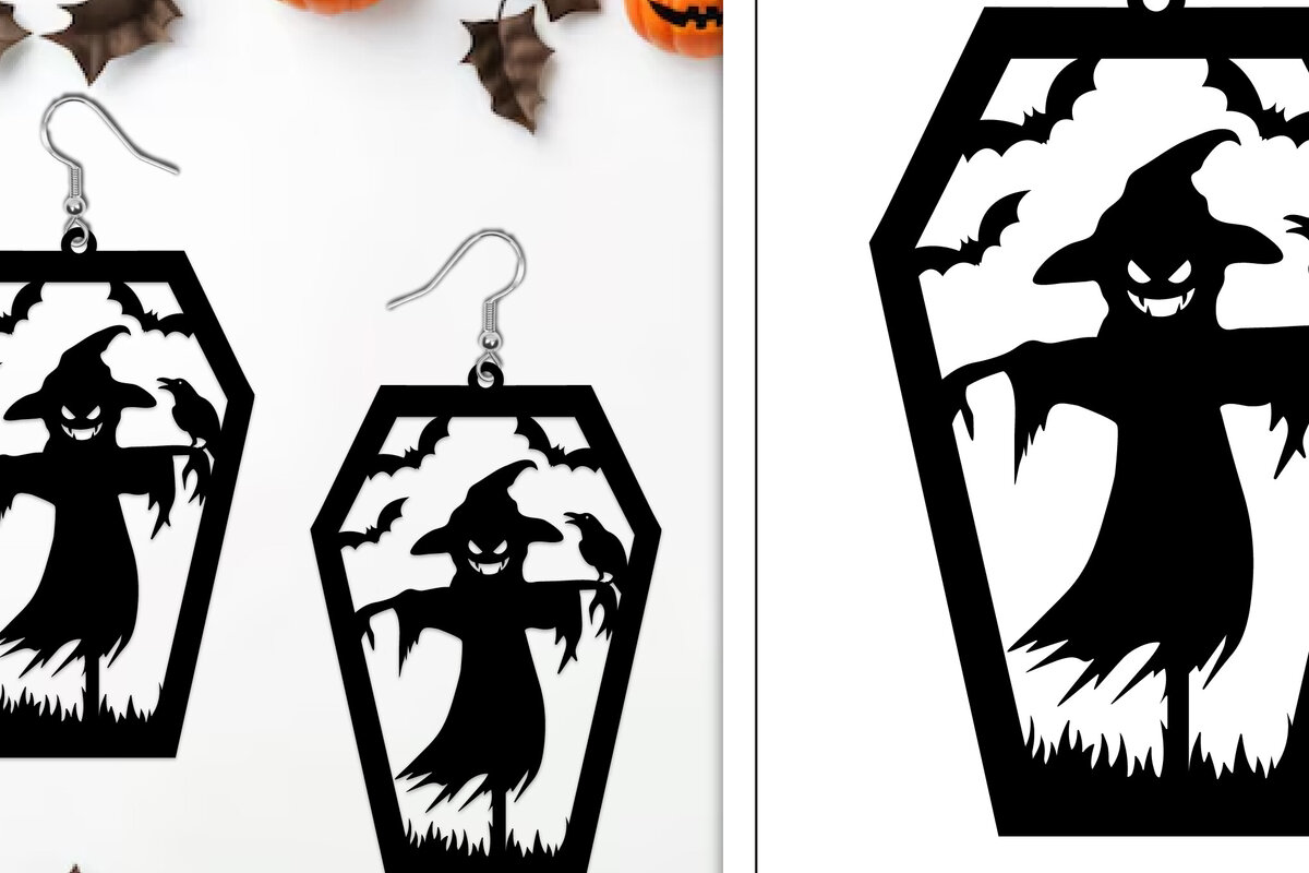 Σετ των 3 Intra απο ξύλο plywood  Χρώμα wenge 3mm-4mm πάχος - Αποκριάτικα σκουλαρίκια με λέιζερ Δίασταση 3x3 cm INTRAFABR-42795401