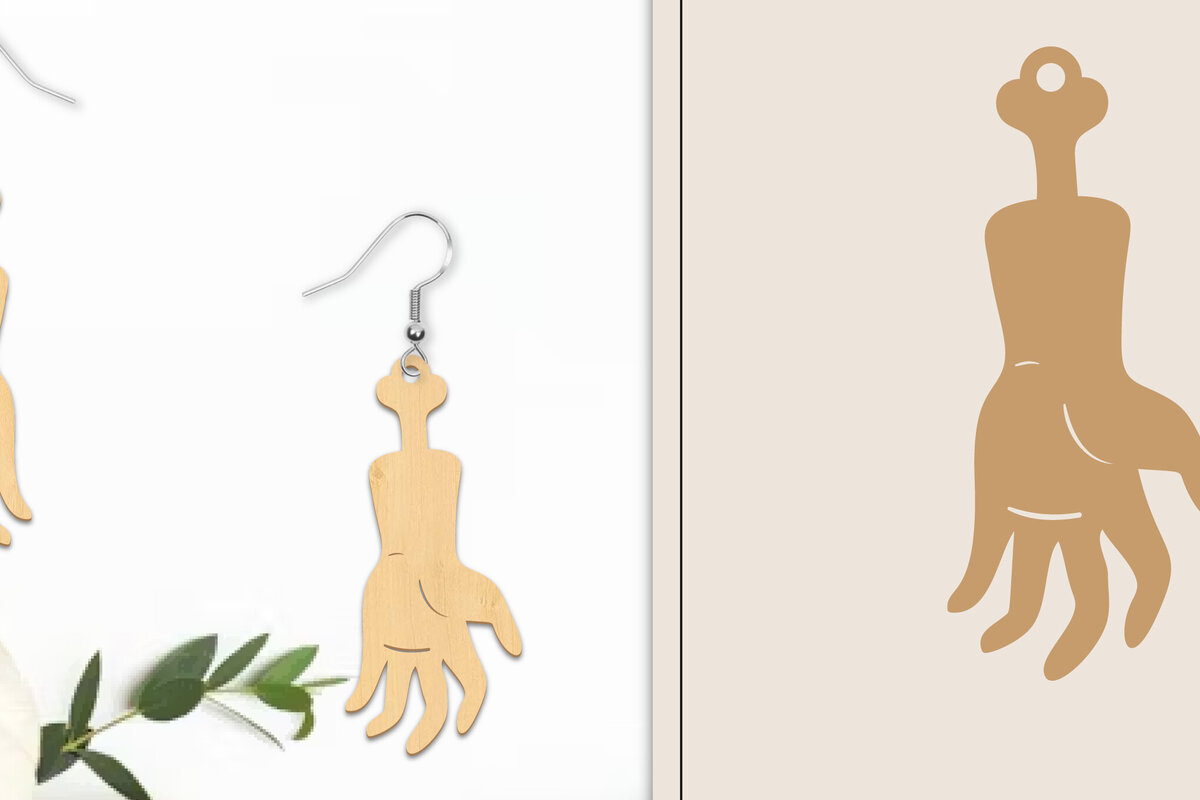 Σετ των 3 Intra απο ξύλο plywood  Χρώμα wenge 3mm-4mm πάχος - Αποκριάτικα σκουλαρίκια με λέιζερ Δίασταση 3x3 cm INTRAFABR-102277068