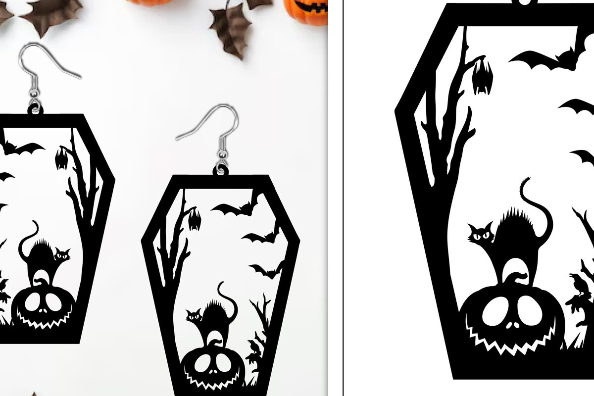 Σετ των 3 Intra απο ξύλο plywood  Χρώμα wenge 3mm-4mm πάχος - Αποκριάτικα σκουλαρίκια με λέιζερ Δίασταση 3x3 cm INTRAFABR-69190921