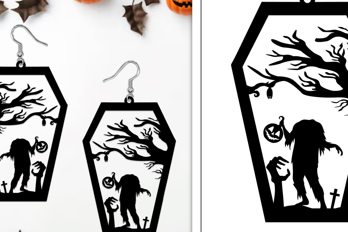 Σετ των 3 Intra απο ξύλο plywood  Χρώμα wenge 3mm-4mm πάχος - Αποκριάτικα σκουλαρίκια με λέιζερ Δίασταση 3x3 cm INTRAFABR-119208738