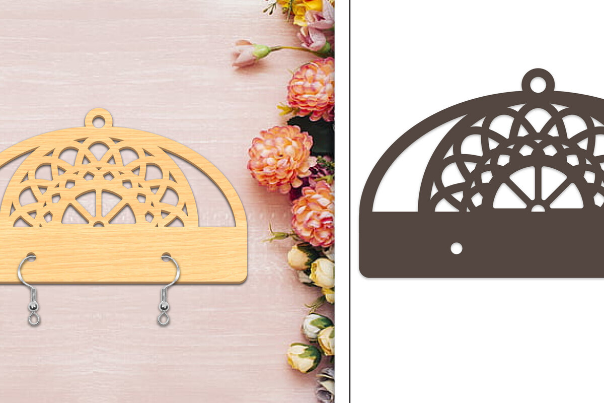 Σετ των 3 Intra απο ξύλο plywood  Χρώμα wenge 3mm-4mm πάχος - Αποκριάτικα σκουλαρίκια με λέιζερ Δίασταση 3x3 cm INTRAFABR-112458513