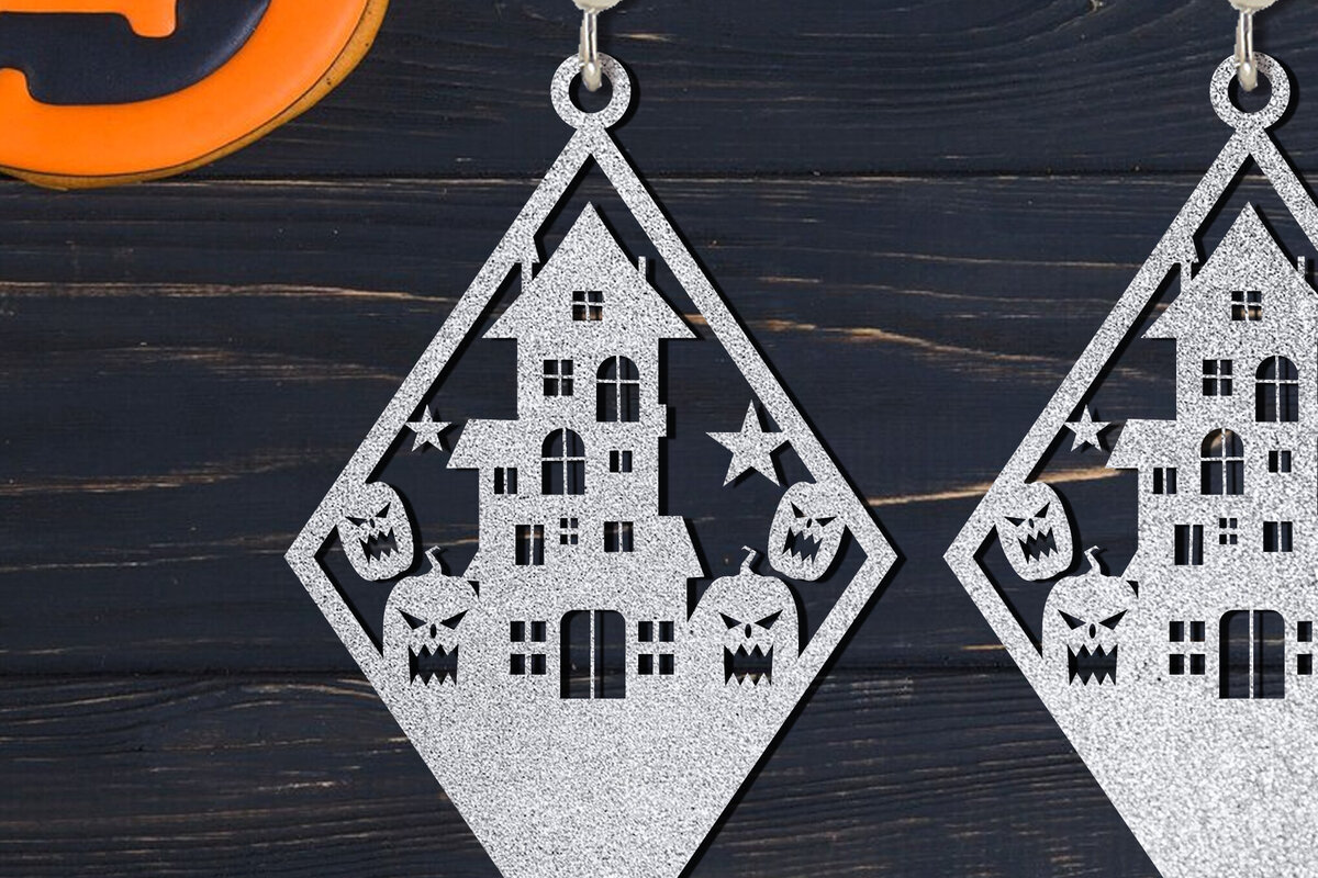 Σετ των 3 Intra απο ξύλο plywood  Χρώμα wenge 3mm-4mm πάχος - Σετ αποκριάτικων σκουλαρίκια Δίασταση 3x3 cm INTRAFABR-108925731