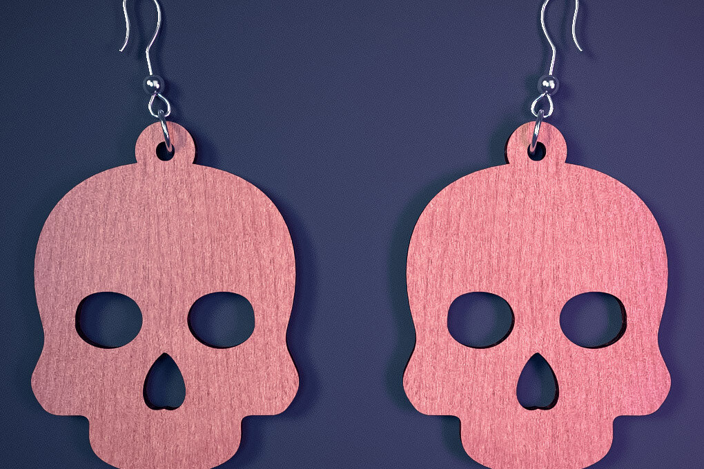 Σετ των 3 Intra απο ξύλο plywood  Χρώμα wenge 3mm-4mm πάχος - Αποκριάτικα σκουλαρίκια με λέιζερ |Spooky Δίασταση 3x3 cm INTRAFABR-113936066