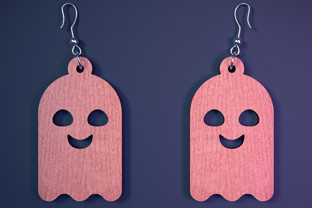 Σετ των 3 Intra απο ξύλο plywood  Χρώμα wenge 3mm-4mm πάχος - Αποκριάτικα σκουλαρίκια με λέιζερ |Spooky Δίασταση 3x3 cm INTRAFABR-113936194