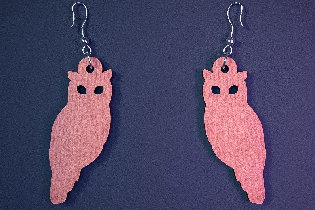 Σετ των 3 Intra απο ξύλο plywood  Χρώμα wenge 3mm-4mm πάχος - Αποκριάτικα σκουλαρίκια με λέιζερ |Spooky Δίασταση 3x3 cm INTRAFABR-113936514