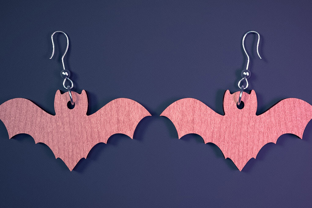 Σετ των 3 Intra απο ξύλο plywood  Χρώμα wenge 3mm-4mm πάχος - Αποκριάτικα σκουλαρίκια με λέιζερ |Spooky Δίασταση 3x3 cm INTRAFABR-113936546