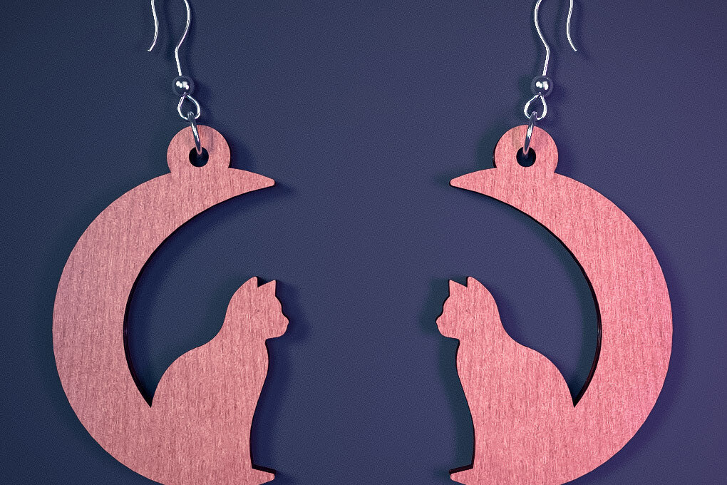 Σετ των 3 Intra απο ξύλο plywood  Χρώμα wenge 3mm-4mm πάχος - Αποκριάτικα σκουλαρίκια με λέιζερ |Spooky Δίασταση 3x3 cm INTRAFABR-107832849