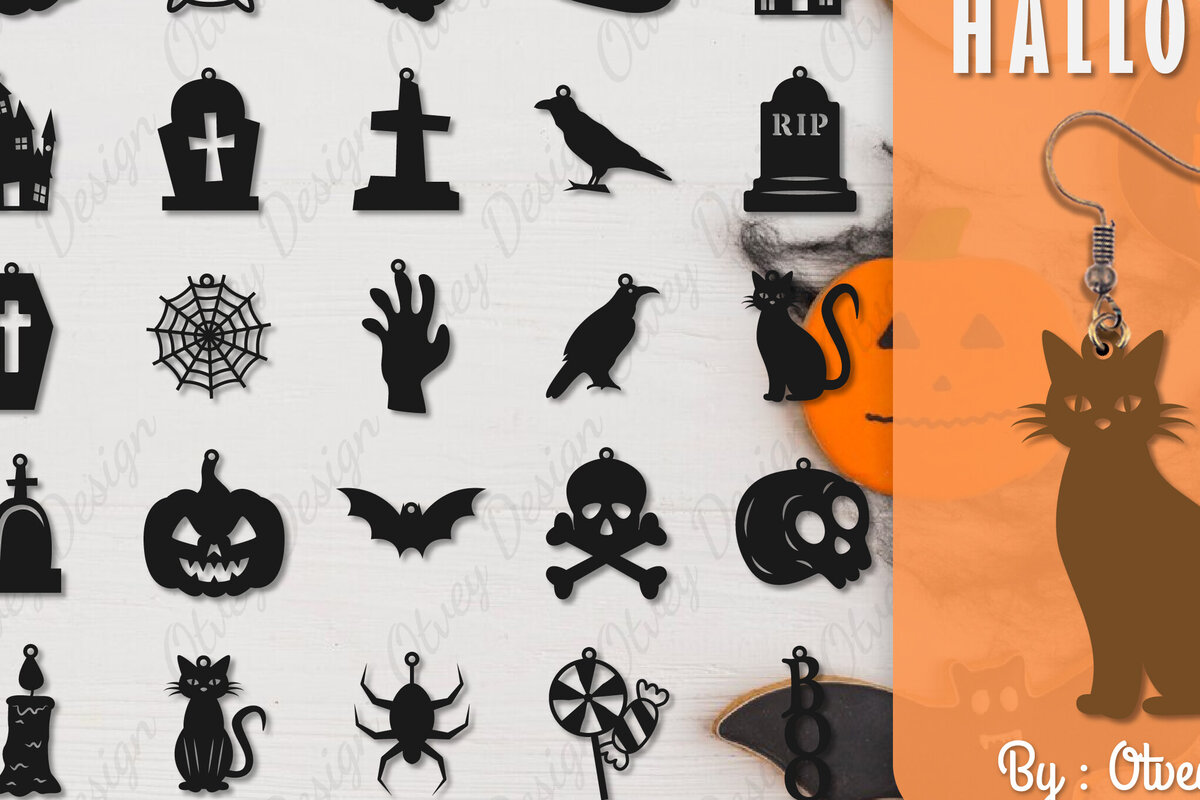 Σετ των 3 Intra απο ξύλο plywood  Χρώμα wenge 3mm-4mm πάχος - Αποκριάτικα σκουλαρίκια με λέιζερ Δίασταση 3x3 cm INTRAFABR-112294367