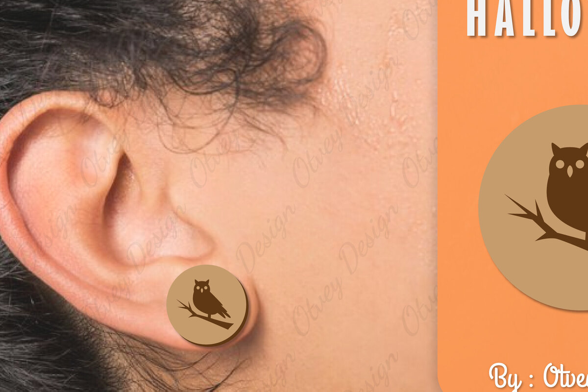 Σετ των 3 Intra απο ξύλο plywood  Χρώμα wenge 3mm-4mm πάχος - Αποκριάτικα σκουλαρίκια με λέιζερ Δίασταση 3x3 cm INTRAFABR-112294426