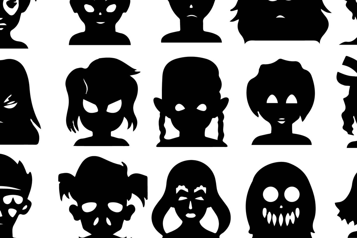 Σετ των 2 Intra απο ξύλο plywood  Χρώμα wenge 3mm-4mm πάχος - Πακέτο Silhouette Halloween Faces Δίασταση 15x15 cm INTRAFABR-98902757