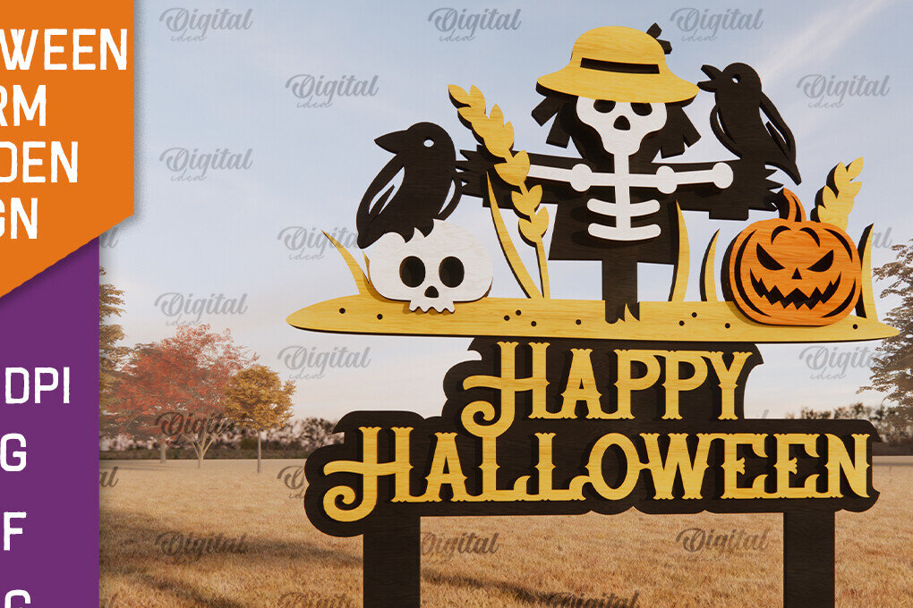 Σετ των 2 Intra απο ξύλο plywood  Χρώμα wenge 3mm-4mm πάχος - Αποκριάτικη φάρμα κήπου σημάδι LaserCut Δίασταση 15x15 cm INTRAFABR-98590098