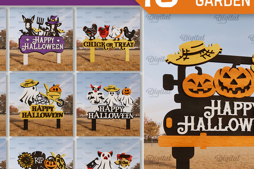 Σετ των 2 Intra απο ξύλο plywood  Χρώμα wenge 3mm-4mm πάχος - Πακέτο λέιζερ με πινακίδες αποκριάτικων αγροκτημάτων Δίασταση 15x15 cm INTRAFABR-98590119