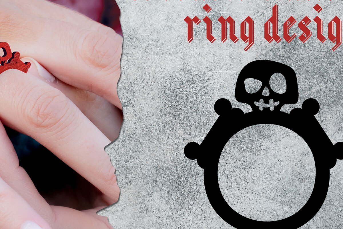 Σετ των 2 Intra απο ξύλο plywood  Χρώμα wenge 3mm-4mm πάχος - Δαχτυλίδι αποκριών. Τρομακτικά κοσμήματα Δίασταση 15x15 cm INTRAFABR-98590132