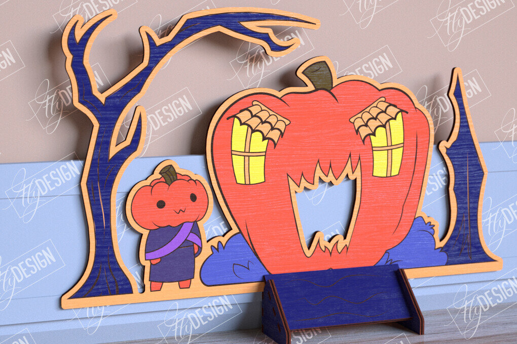 Σετ των 2 Intra απο ξύλο plywood  Χρώμα wenge 3mm-4mm πάχος - Halloween Garden Door | Στοιχειωμένο Σπίτι Δίασταση 15x15 cm INTRAFABR-117535024