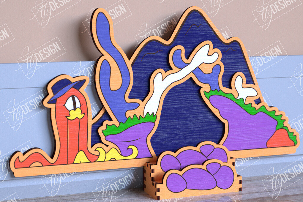 Σετ των 2 Intra απο ξύλο plywood  Χρώμα wenge 3mm-4mm πάχος - Halloween Garden Door | Στοιχειωμένο Σπίτι Δίασταση 15x15 cm INTRAFABR-117535092