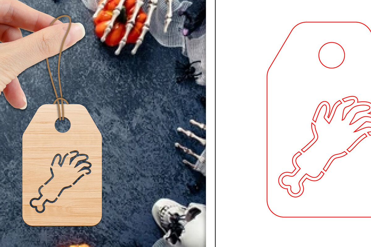 Σετ των 2 Intra απο ξύλο plywood  Χρώμα wenge 3mm-4mm πάχος - Ετικέτες δώρου αποκριών | Ετικέτες Δίασταση 15x15 cm INTRAFABR-104775162