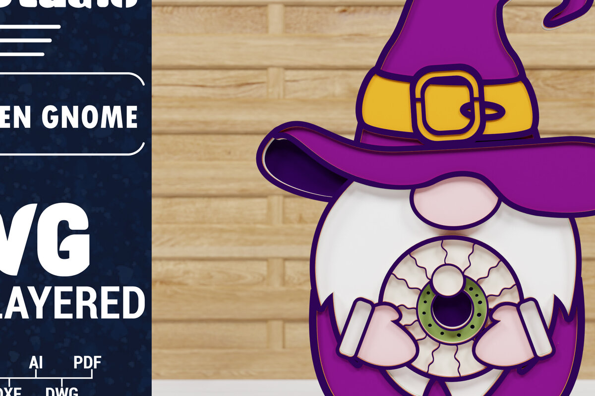 Intra απο ξύλο plywood  Χρώμα wenge 3mm-4mm πάχος - Halloween Gnome 3D Papercut Δίασταση 1500x1500 cm INTRAFABR-70871522