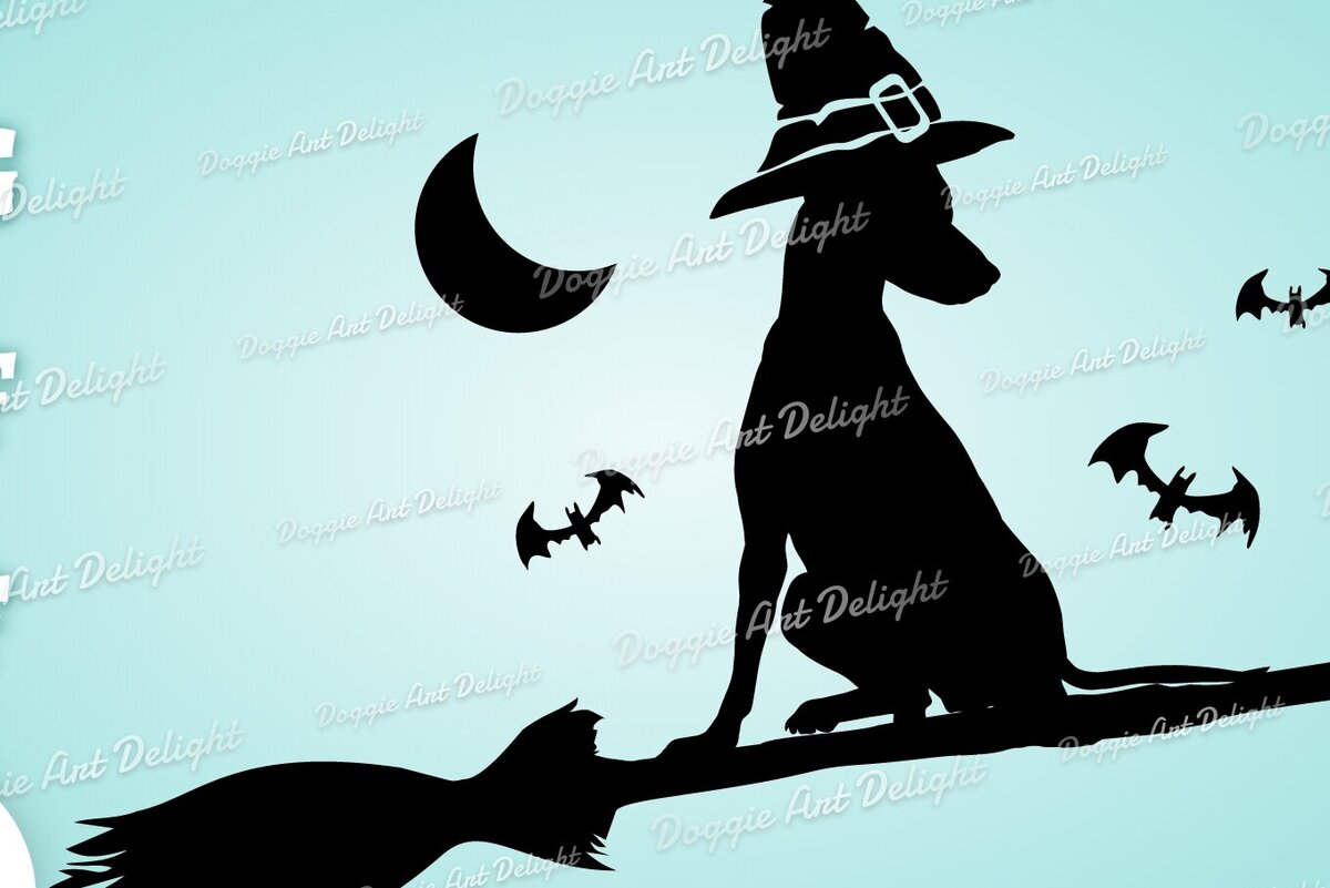 Σετ των 2 Intra απο ξύλο plywood  Χρώμα wenge 3mm-4mm πάχος - Halloween Greyhound Puppy Clipart Δίασταση 15x15 cm INTRAFABR-116205070