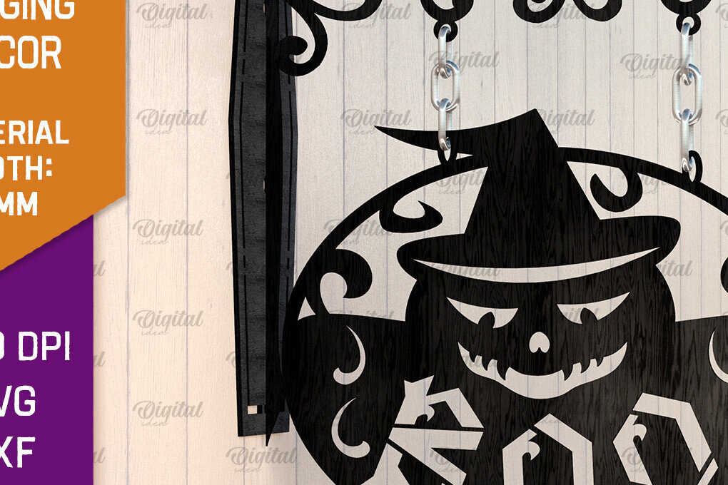 Σετ των 2 Intra απο ξύλο plywood  Χρώμα wenge 3mm-4mm πάχος - Κρεμαστό ντεκόρ Halloween Κόψιμο με λέιζερ Δίασταση 15x15 cm INTRAFABR-92620762