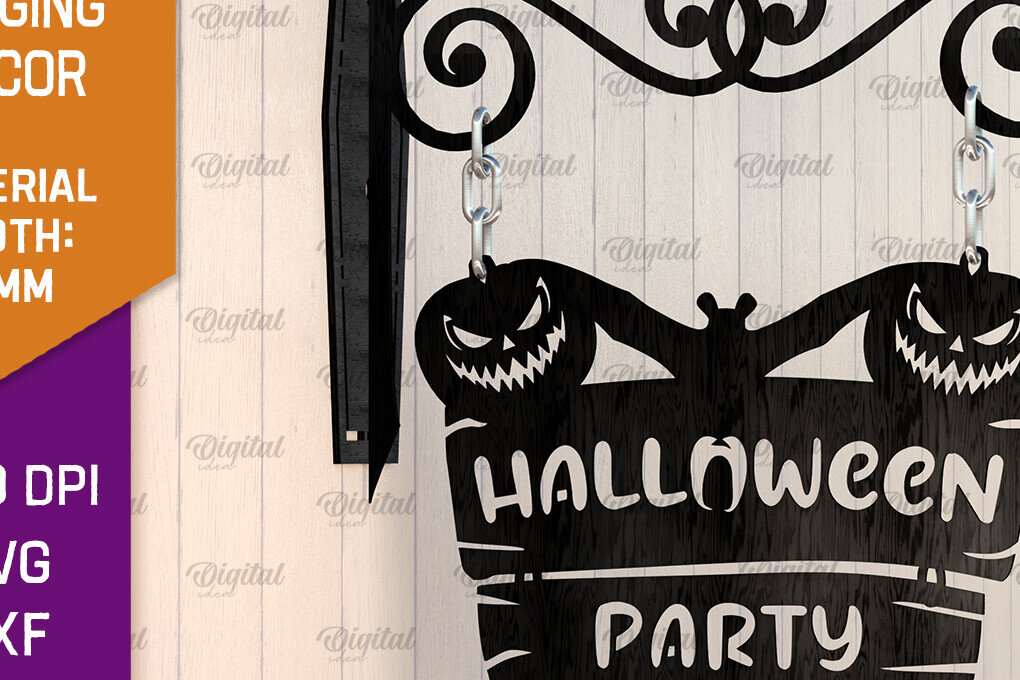 Σετ των 2 Intra απο ξύλο plywood  Χρώμα wenge 3mm-4mm πάχος - Κρεμαστό ντεκόρ Halloween Κόψιμο με λέιζερ Δίασταση 15x15 cm INTRAFABR-92621057