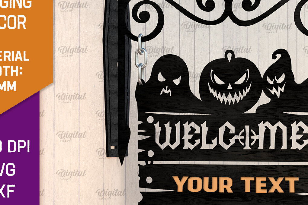 Σετ των 2 Intra απο ξύλο plywood  Χρώμα wenge 3mm-4mm πάχος - Κρεμαστό ντεκόρ Halloween Κόψιμο με λέιζερ Δίασταση 15x15 cm INTRAFABR-114666595