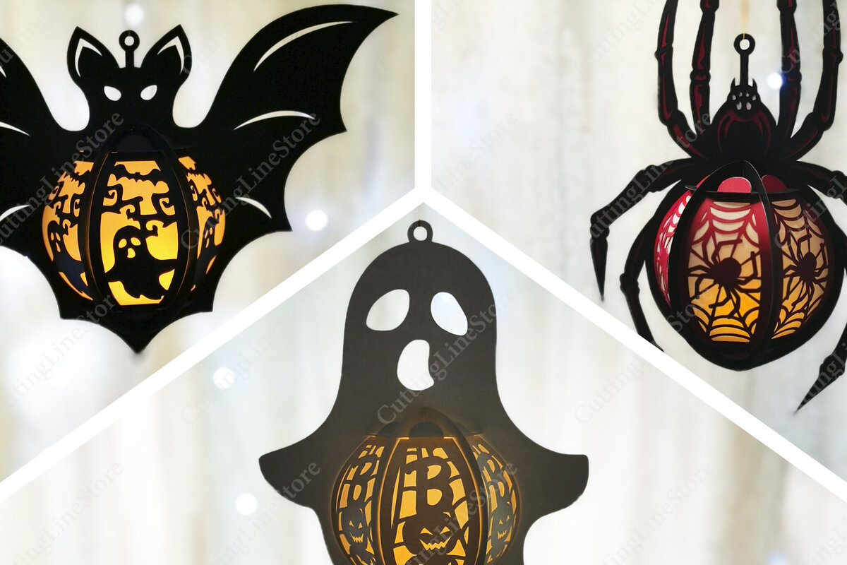 Σετ των 2 Intra απο ξύλο plywood  Χρώμα wenge 3mm-4mm πάχος - Κρεμαστά φανάρια αποκριών Δίασταση 15x15 cm INTRAFABR-100609745