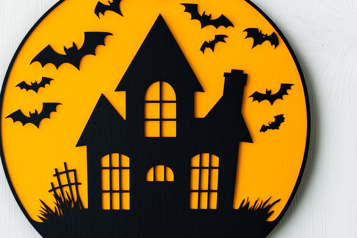 Σετ των 2 Intra απο ξύλο plywood  Χρώμα wenge 3mm-4mm πάχος - Halloween Haunted House Decor Δίασταση 15x15 cm INTRAFABR-26353192