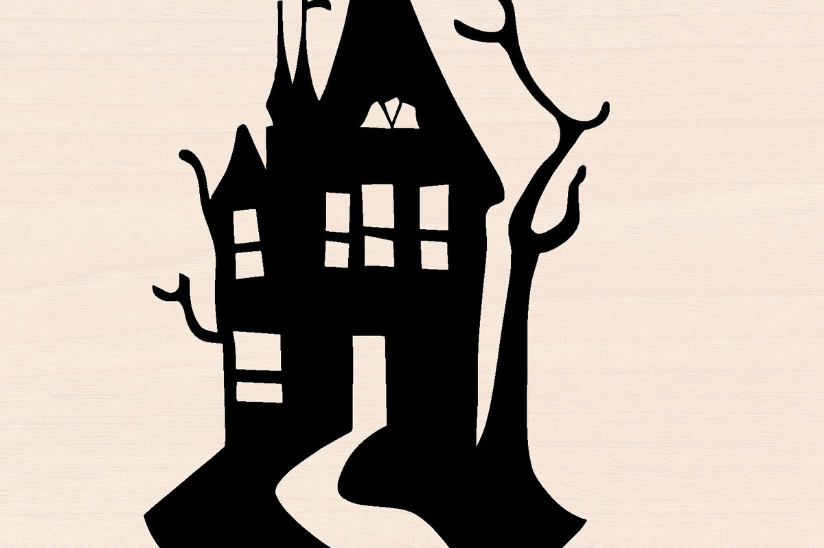 Intra απο ξύλο plywood  Χρώμα wenge 3mm-4mm πάχος - Halloween Haunted House Δίασταση 40x50 cm INTRAFABR-103514225
