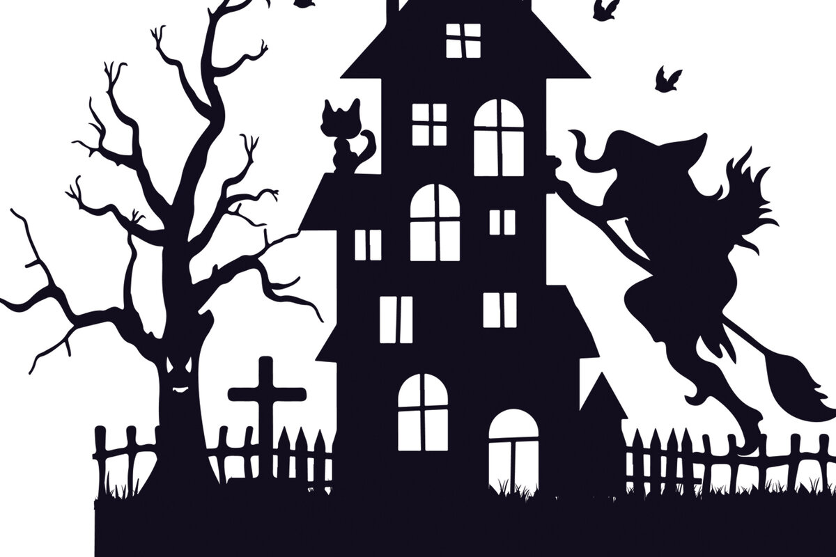 Σετ των 2 Intra απο ξύλο plywood  Χρώμα wenge 3mm-4mm πάχος - Halloween Haunted House Design 15 Δίασταση 15x15 cm INTRAFABR-99927943