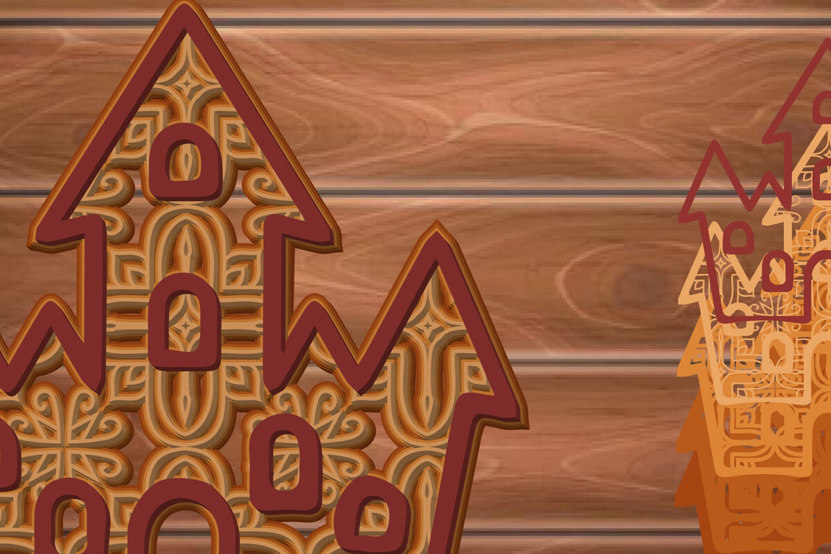 Intra απο ξύλο plywood  Χρώμα wenge 3mm-4mm πάχος - Halloween Home Multi Layer Frame Δίασταση 20x25 cm INTRAFABR-77093404