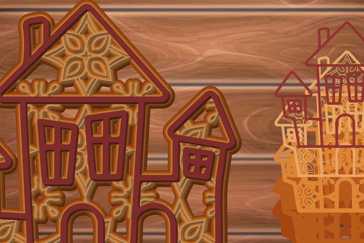 Intra απο ξύλο plywood  Χρώμα wenge 3mm-4mm πάχος - Halloween Home Multi Layer Frame Δίασταση 20x25 cm INTRAFABR-77093525