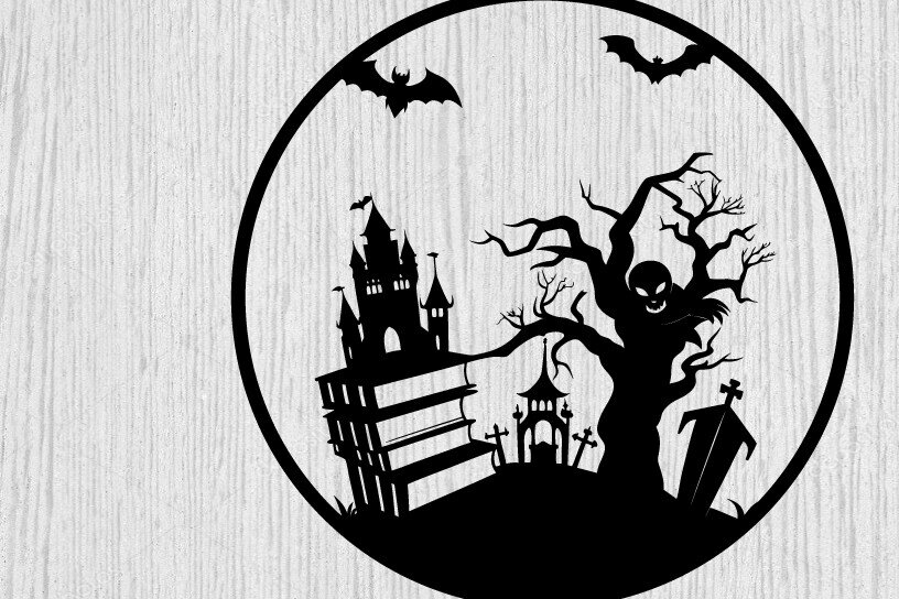 Intra απο ξύλο plywood  Χρώμα wenge 3mm-4mm πάχος - Αρχεία λέιζερ μετάλλων βιβλίων τρόμου Halloween Δίασταση 40x50 cm INTRAFABR-76594778