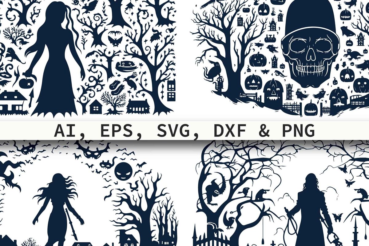 Σετ των 2 Intra απο ξύλο plywood  Χρώμα wenge 3mm-4mm πάχος - Πακέτο Halloween Horror Element Δίασταση 15x15 cm INTRAFABR-99566954