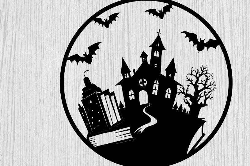 Intra απο ξύλο plywood  Χρώμα wenge 3mm-4mm πάχος - Halloween Horrors in This House Metal Δίασταση 40x50 cm INTRAFABR-99566891