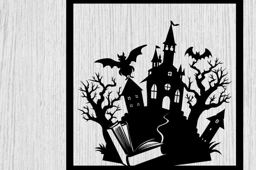 Intra απο ξύλο plywood  Χρώμα wenge 3mm-4mm πάχος - Halloween Horrors in This House Metal Δίασταση 40x50 cm INTRAFABR-99566943