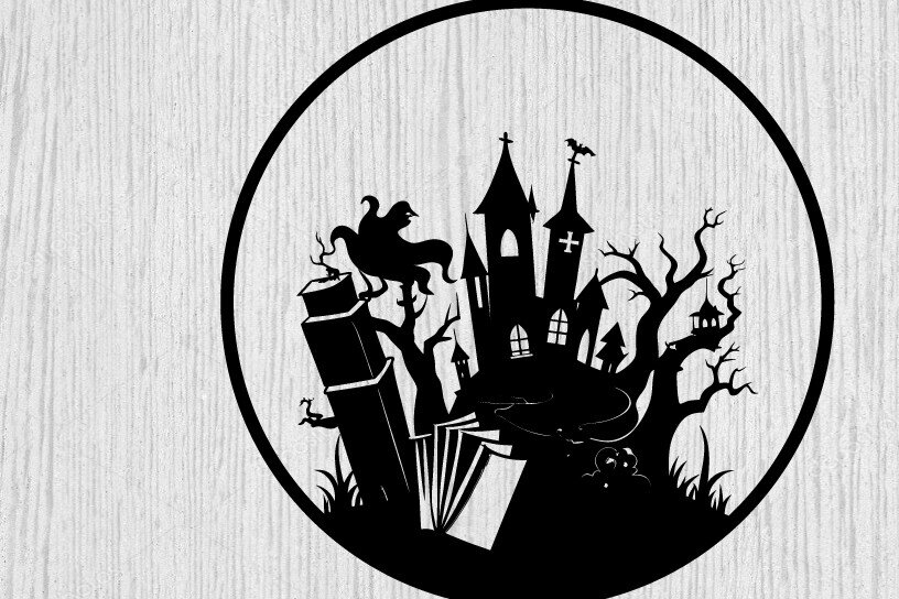 Intra απο ξύλο plywood  Χρώμα wenge 3mm-4mm πάχος - Halloween Horrors in This House Metal Δίασταση 40x50 cm INTRAFABR-99620640