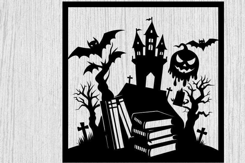 Intra απο ξύλο plywood  Χρώμα wenge 3mm-4mm πάχος - Halloween Horrors in This House Metal Δίασταση 40x50 cm INTRAFABR-100060288