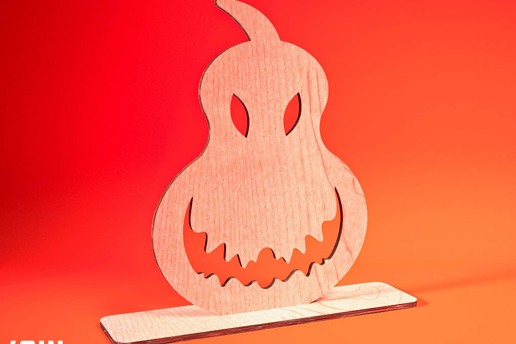 Σετ των 2 Intra απο ξύλο plywood  Χρώμα wenge 3mm-4mm πάχος - Halloween Jack O Lantern Decor Δίασταση 15x15 cm INTRAFABR-116600948